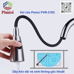 Vòi rửa chén nóng lạnh dây rút Pimisi PVR-315C
