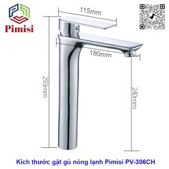 Bản vẽ kích thước gật gù nóng lạnh Pimisi PV-306CH