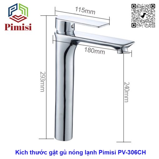 Bản vẽ kích thước gật gù nóng lạnh Pimisi PV-306CH