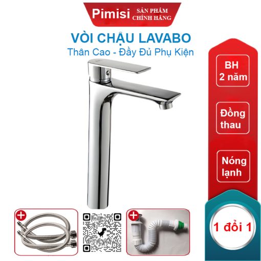 Vòi chậu lavabo Pimisi PV-306CH thân cao