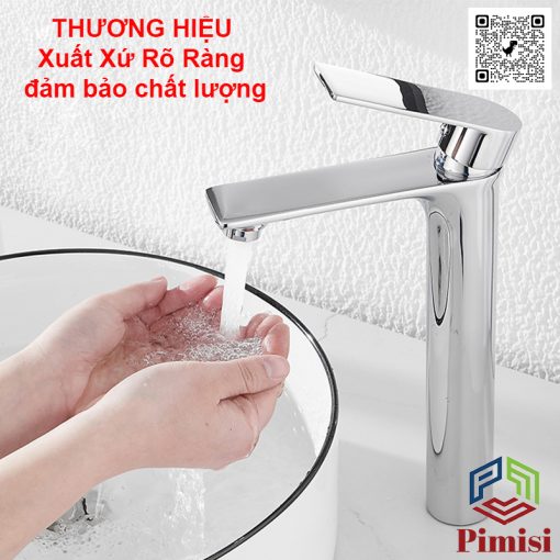 Vòi chậu rửa mặt Pimisi PV-306CH cổ cao thương hiệu đến từ Nhật Bản