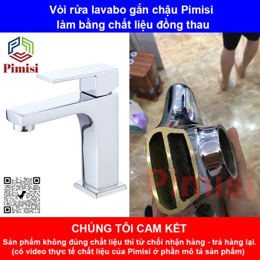 Vòi nước lavabo Pimisi PV-418C-1 làm từ đồng thau
