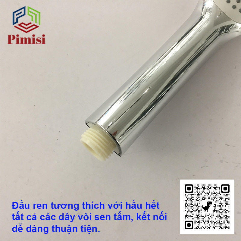 Đầu sen tắm Pimisi PBS-101 tương thích với hầu hết dây vòi hoa sen tắm nóng lạnh
