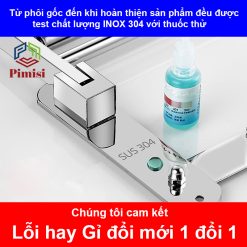 Kệ nhà tắm Pimisi được test chất lượng inox 304 với thuốc thử