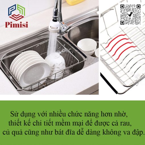 Rổ inox gác chậu chính hãng Pimisi PRR-21