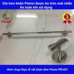 Giá treo khăn Pimisi PR-021 được bo tròn mài nhẵn an toàn khi sử dụng