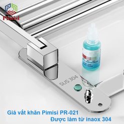 Giá vắt khăn nhà tắm gắn tường Pimisi PR-021 làm từ inox 304