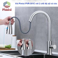 Vòi rửa bát rút dây Pimisi PVR-301C - 2 chế độ xịt rửa tiện lợi