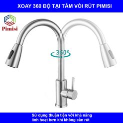 Vòi rửa chén nóng lạnh inox 304 Pimisi PVR-301C