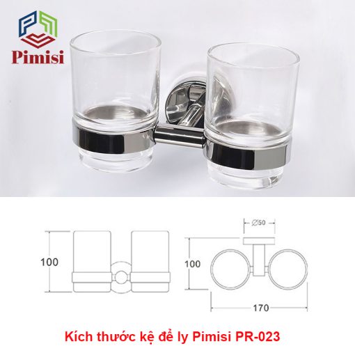 kích thước kệ để ly gắn tường Pimisi PR-023