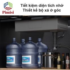 Chậu rửa chén bát Pimisi PB-7846 thiết kế bộ xả ở góc tiết kiệm diện tích