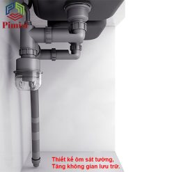 Ống xả thải nước chậu rửa Pimisi PXP-81-2 ôm sát tường tăng không gian lưu trữ