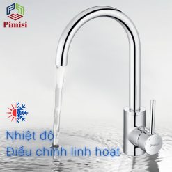 Vòi rửa bát Pimisi PVB-555C điều chỉnh nhiệt độ linh hoạt nhờ gật gù