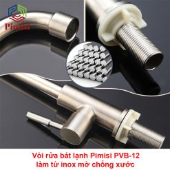Vòi chậu rửa bát Pimisi PVB-12 làm từ inox mờ chống xước
