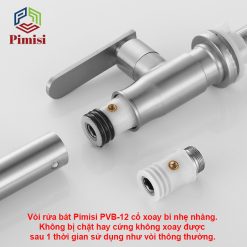 Vòi rửa chén lạnh Pimisi PVB-12 cổ xoay bi nhẹ nhàng