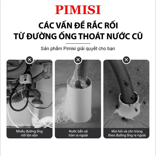 Đầu tích hợp Pimisi PDT-501 giải quyết các vấn đề từ đường ống thoát nước cũ
