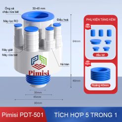 Kích thước đầu nối ống thoát nước chậu rửa bát Pimisi PDT-501