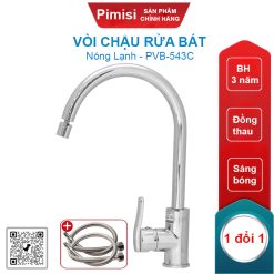 Vòi chậu rửa bát nóng lạnh Pimisi PVB-543C
