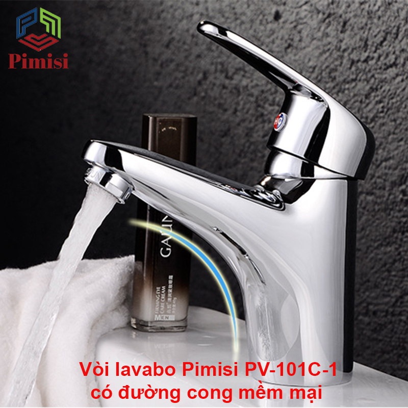 Vòi chậu lavabo Pimisi PV-101C-1 có đường cong mềm mại