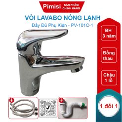 Vòi chậu lavabo Pimisi PV-101C-1 nóng lạnh