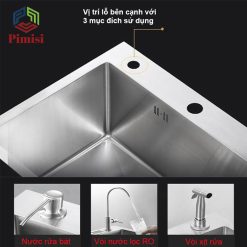 Bồn Rửa Chén 1 Hộc Inox 304 Pimisi PC-6245