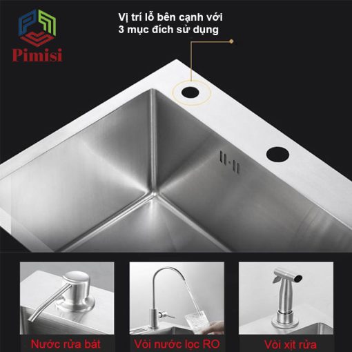 Bồn Rửa Chén 1 Hộc Inox 304 Pimisi PC-6245