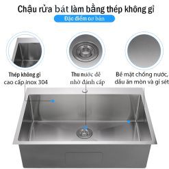 Đặc điểm cơ bản chậu rửa bát Pimisi PC-6245 inox 304