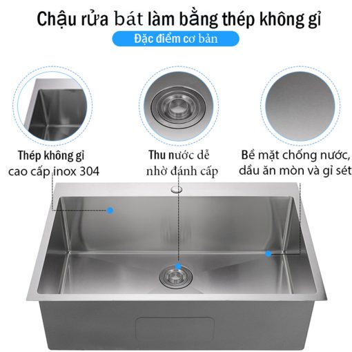 Đặc điểm cơ bản chậu rửa bát Pimisi PC-6245 inox 304