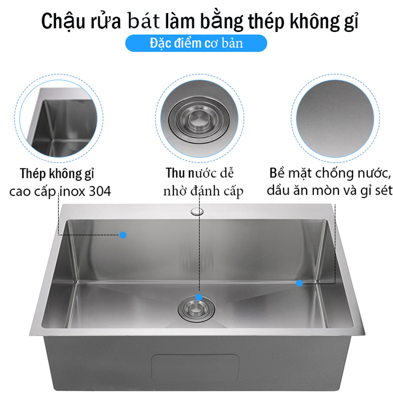 Đặc điểm cơ bản chậu rửa bát Pimisi PC-6245 inox 304