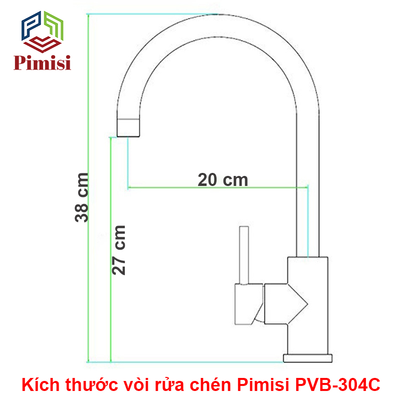 Vòi chậu rửa bát Pimisi PVB-304C