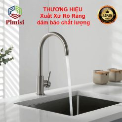 Vòi rửa bát inox 304 Pimisi PVB-304C nóng lạnh thương hiệu đến từ Nhật Bản