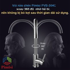 Vòi rửa chén Pimisi PVB-304C xoay bi 306 độ