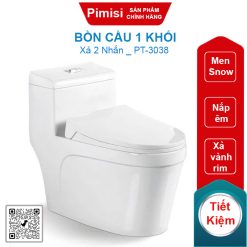 Bồn cầu 1 khối Pimisi PT-3038 nắp êm