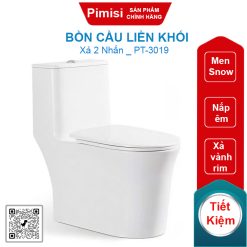 Bồn cầu liền khối Pimisi PT-3019 thân phẳng giá rẻ