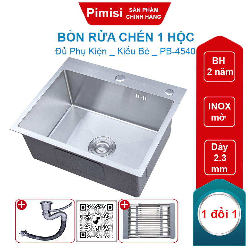 Bồn rửa chén 1 hộc Pimisi PB-4540 kiểu nhỏ gọn