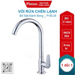 Vòi rửa chén lạnh Pimisi PVB-26 inox 304 cao cấp