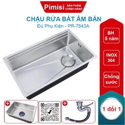 Chậu rửa bát âm bàn Pimisi PR-7843A inox 304 chống xước