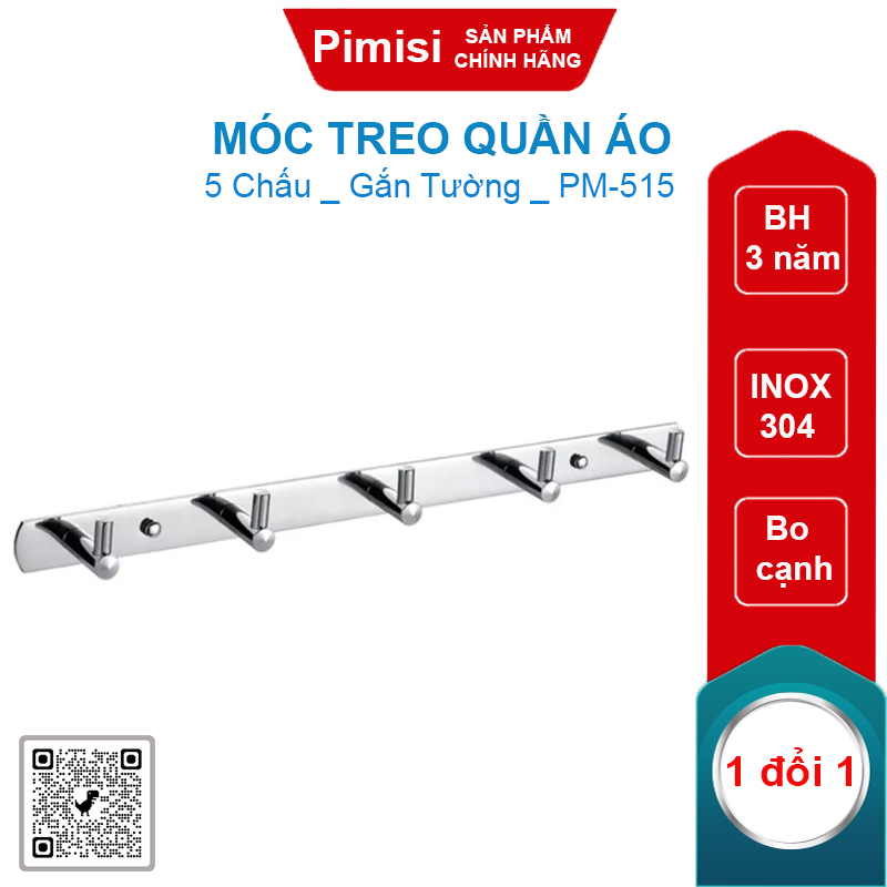 Móc quần áo inox 304 Pimisi PM-515 kiểu 5 chấu