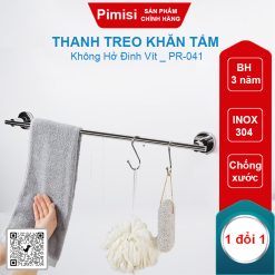 Thanh treo khăn tắm Pimisi PR-041 inox 304 kiểu đơn