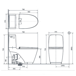 Alternative view of Bồn cầu xả tự động Inax ACT-832VN