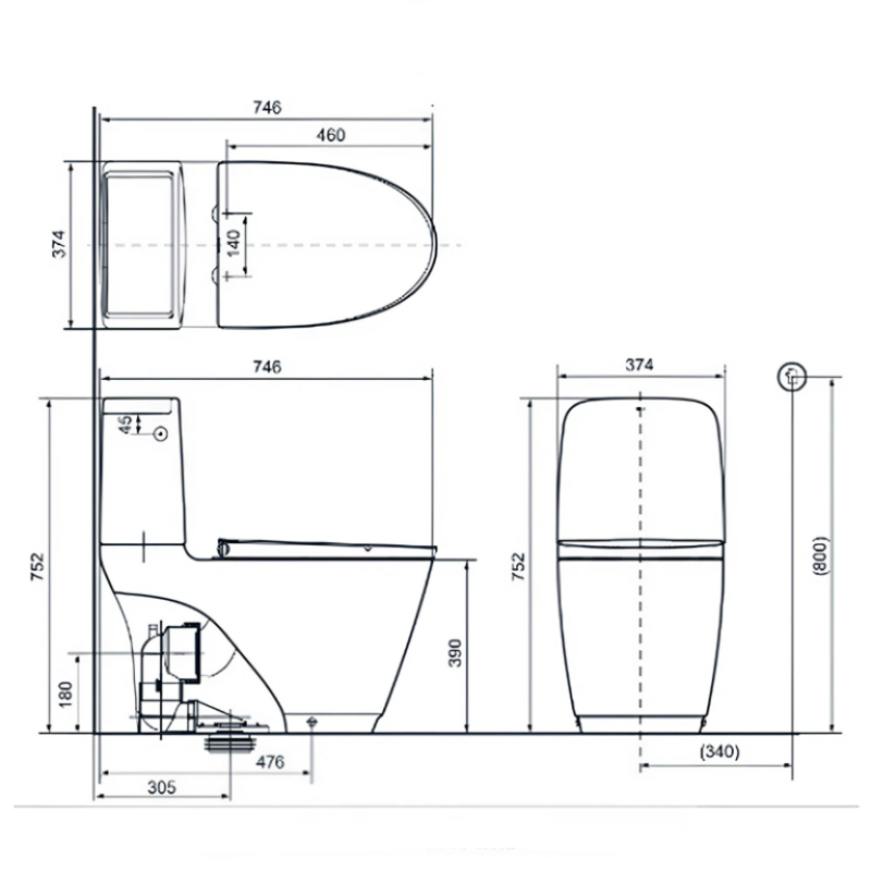 Bồn cầu xả tự động Inax ACT-832VN - Ảnh 2