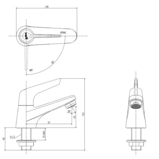 Vòi lavabo lạnh Inax LFV-17P cho chậu 1 lỗ - Ảnh 2
