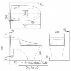 Alternative view of Bồn cầu thông minh Inax AC-1008R/CW-KB22AVN