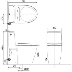 Alternative view of Bồn cầu liên khối Inax ACT-902VN không chạm