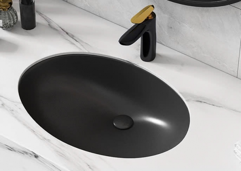 Chậu rửa lavabo màu đen âm bàn Miken MKC-1414B