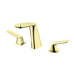 Vòi chậu lavabo, vòi bồn tắm mạ màu vàng bóng 3 lỗ Miken MK-552GB