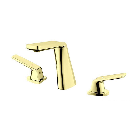 Vòi chậu lavabo, vòi bồn tắm mạ màu vàng bóng 3 lỗ Miken MK-552GB