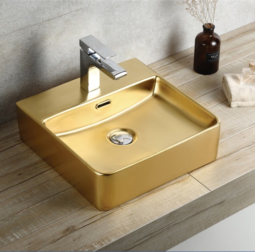 Chậu rửa lavabo nghệ thuật mạ vàng 488
