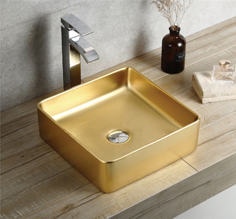 Chậu rửa lavabo nghệ thuật mạ vàng 488