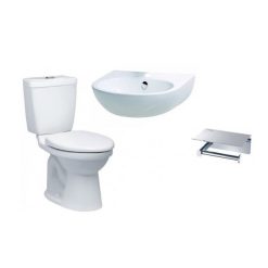 Combo Thiết bị vệ sinh Caesar A5 CT1325-L2152-ST804V Bồn Cầu 2 Khối Lavabo Treo Tường Móc GIấy
